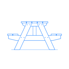 Furniture Outdoor Furniture Picnic Table Rectangle Silhouette Cutting Svg Files, Free Vectors File